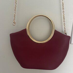 Mango Red Ring Handle Crossbody Bag – Gold Hardware